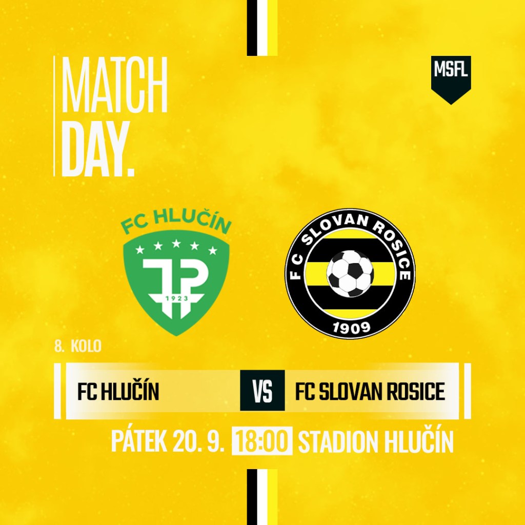 V pátek 20.9 v 18h. se utkáme s Hlučínem&nbsp;💪🏽