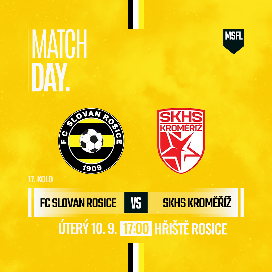 V úterý 10.9 nás čeká vložené utkání 🆚 Hanáckou Slavií Kroměříž.