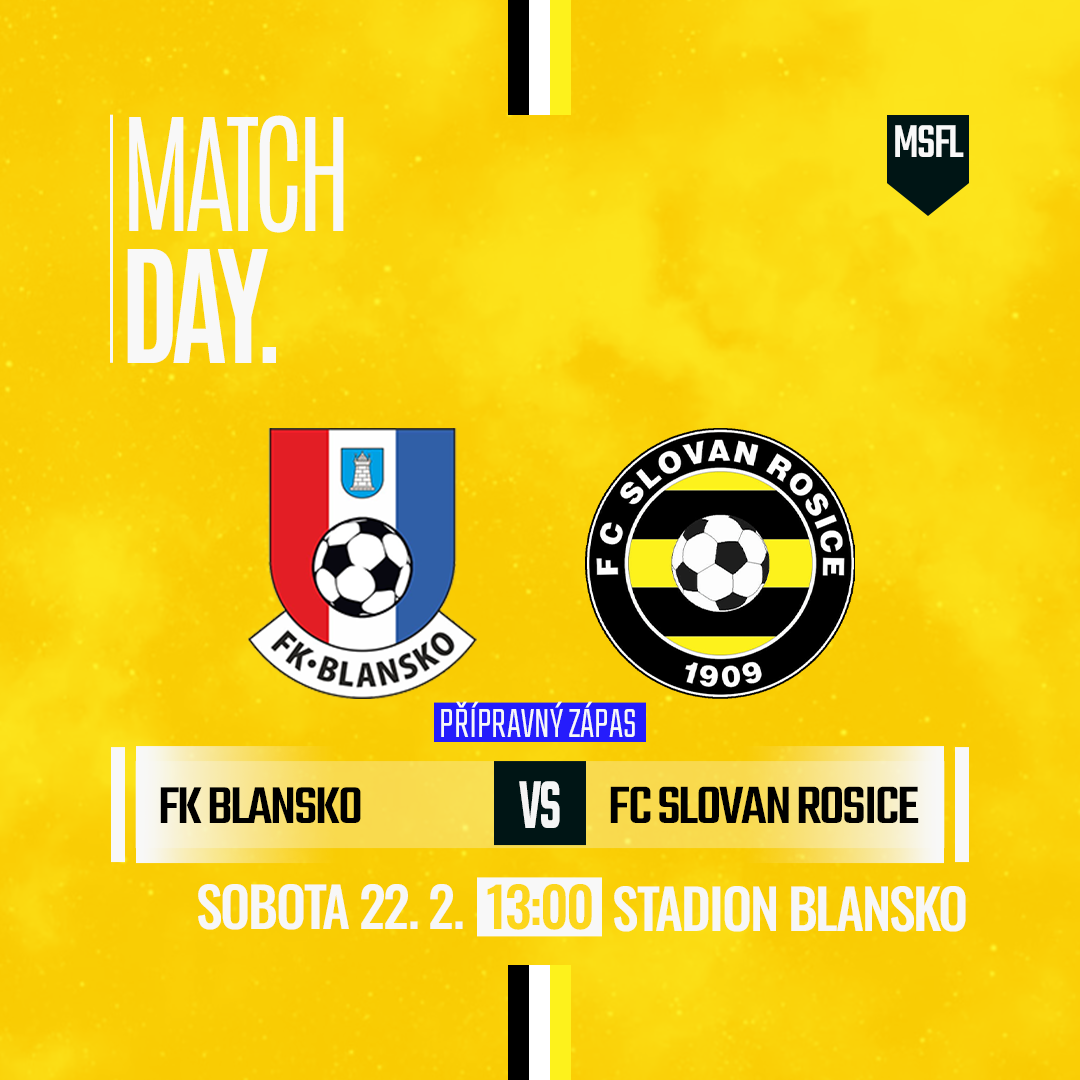 Tradiční soupeř v přípravě i v soutěži – FK Blansko v sobotu od 13h ⚒️