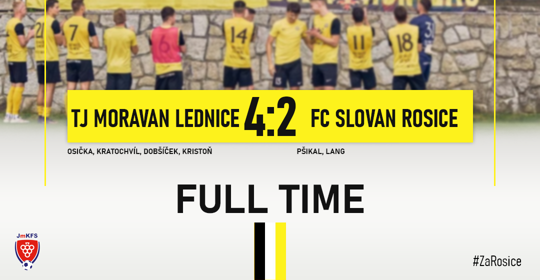 Z venkovního hřiště TJ Moravan Lednice si odvážíme porážku 4:2.